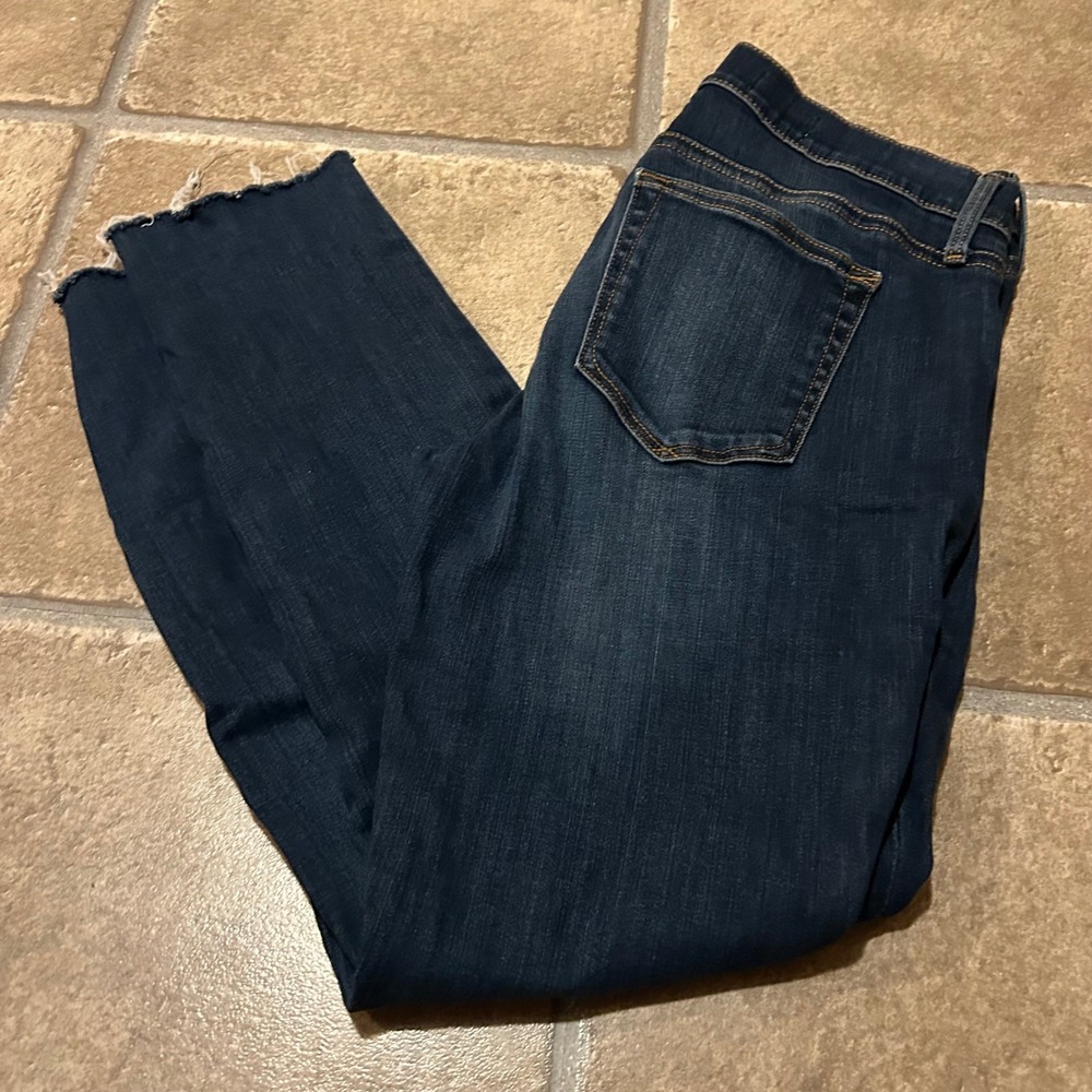 Gap Legging Jean Dark Wash Raw Hem Denim Pants 28 Regular 249256